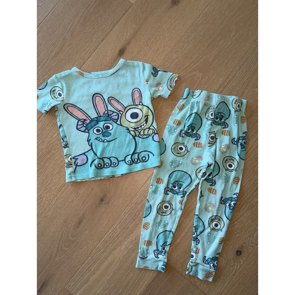 Disney Pixar Monsters Inc Toddler Easter Bunnies Pajama Set 5t